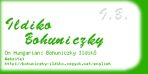 ildiko bohuniczky business card